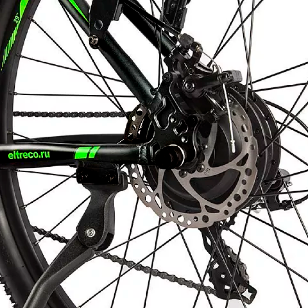Электровелосипед Eltreco Ultra Max Pro черно-зеленый 11