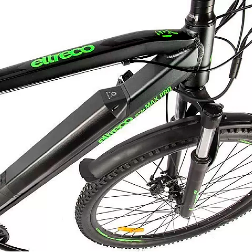 Электровелосипед Eltreco Ultra Max Pro черно-зеленый 7