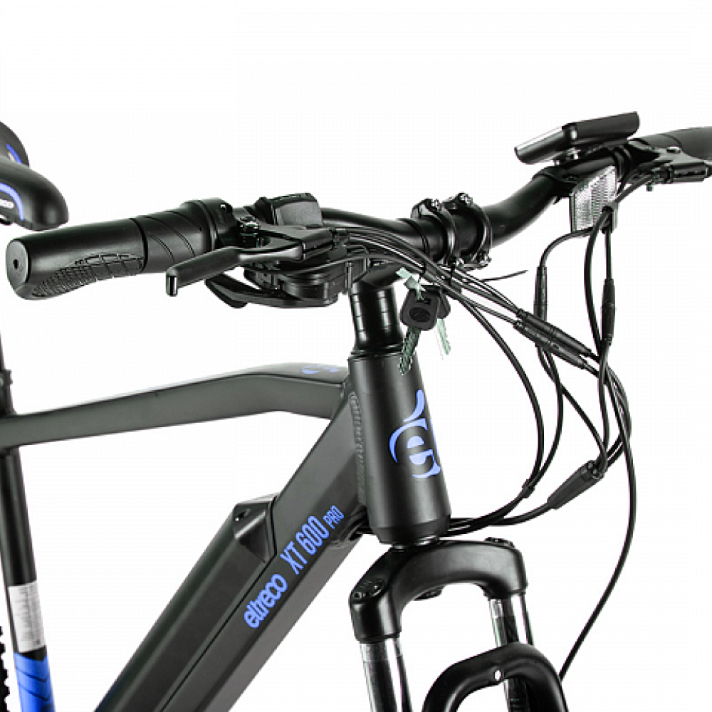 Электровелосипед Eltreco XT 600 Pro (черно-синий) 7