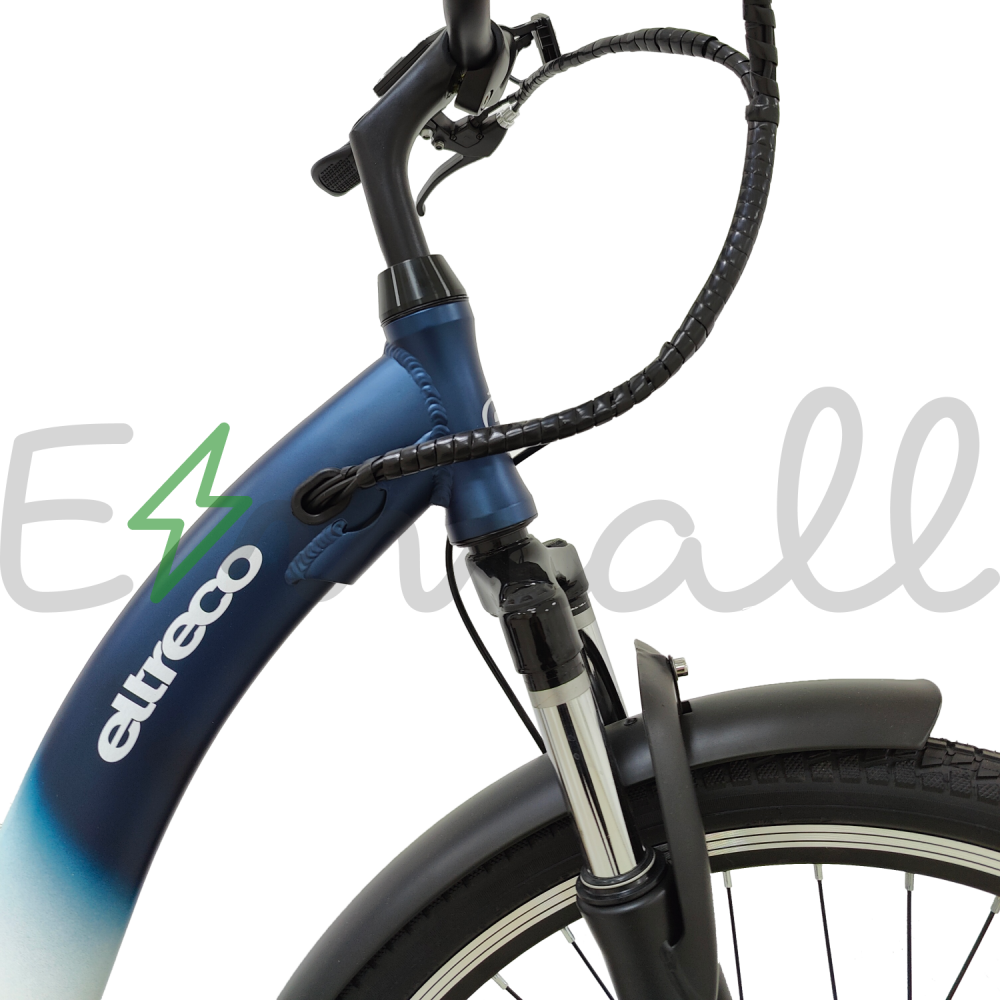 Электровелосипед велогибрид Eltreco White 250W Синий 6