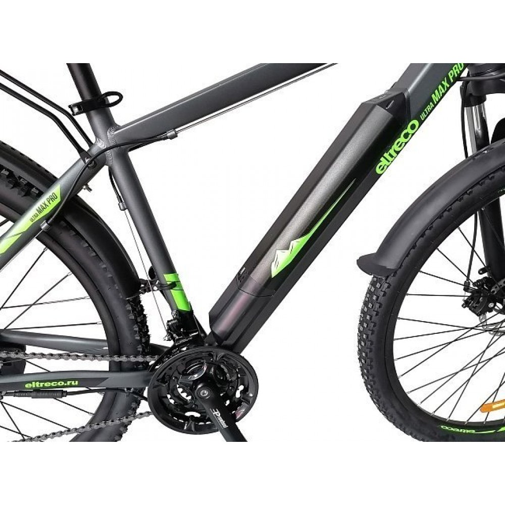 Электровелосипед Eltreco Ultra Max Pro серо-зеленый 6