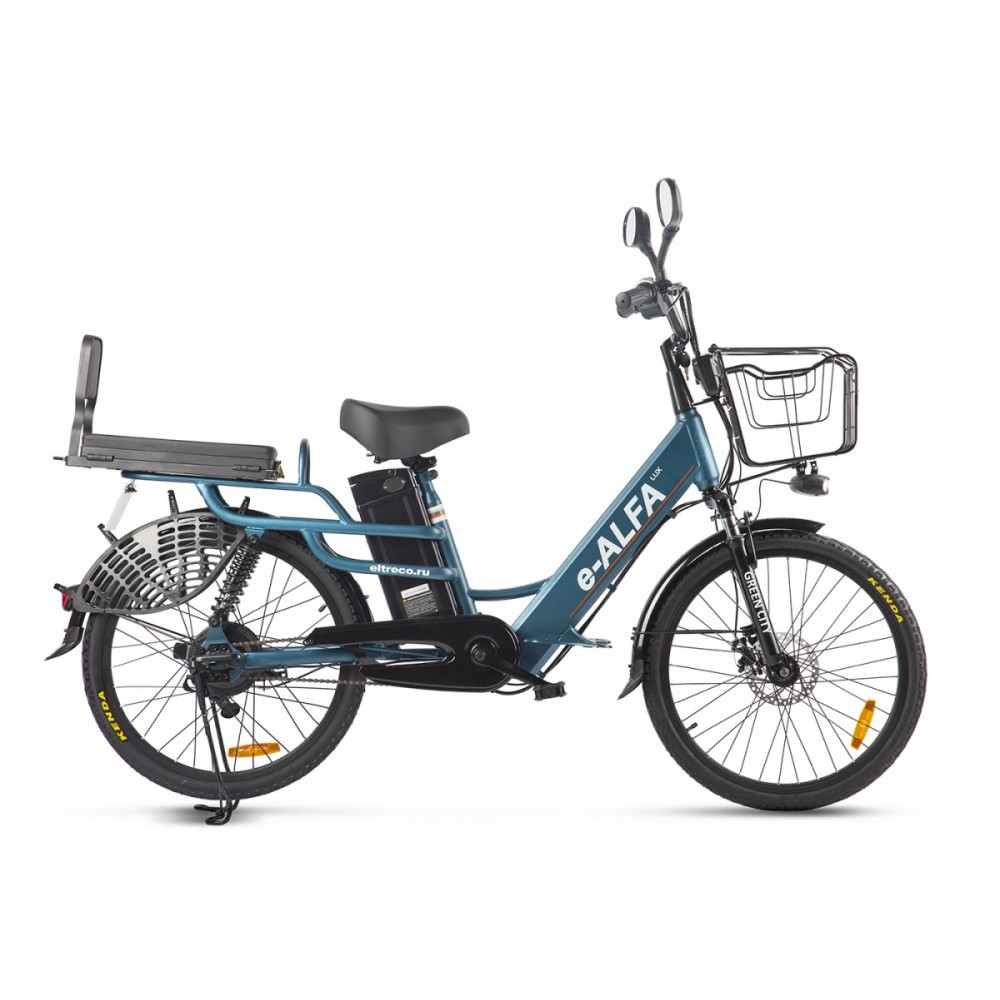 Электровелосипед велогибрид GREEN CITY e-ALFA LUX Сине-серый матовый