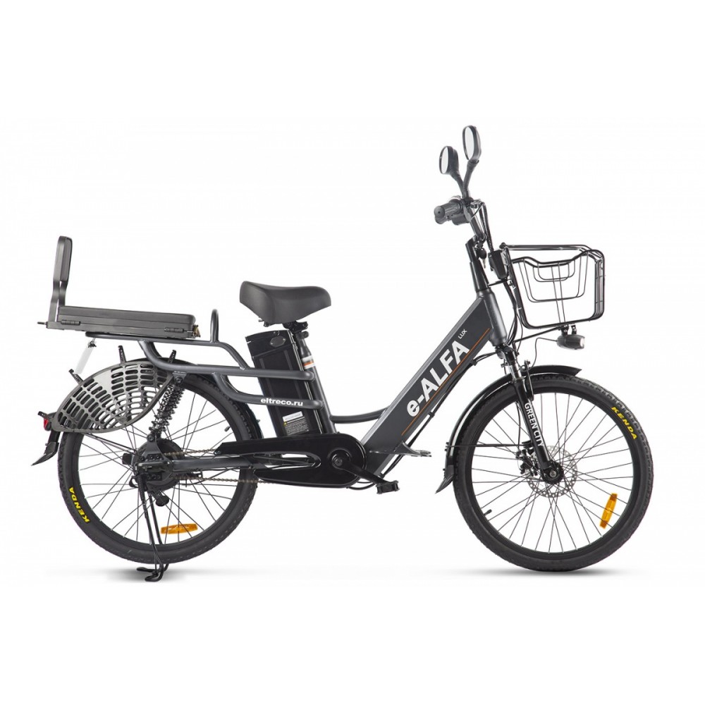 Электровелосипед велогибрид GREEN CITY e-ALFA LUX Темно-серый
