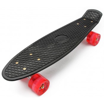 Пенни борд Zippy Board 22" LED - PRO черный с красными колесами
