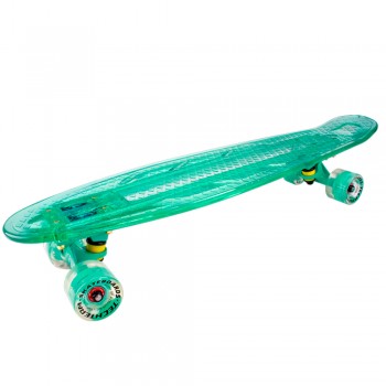 Скейтборд пластиковый TRANSPARENT 27" LIGHT зеленый
