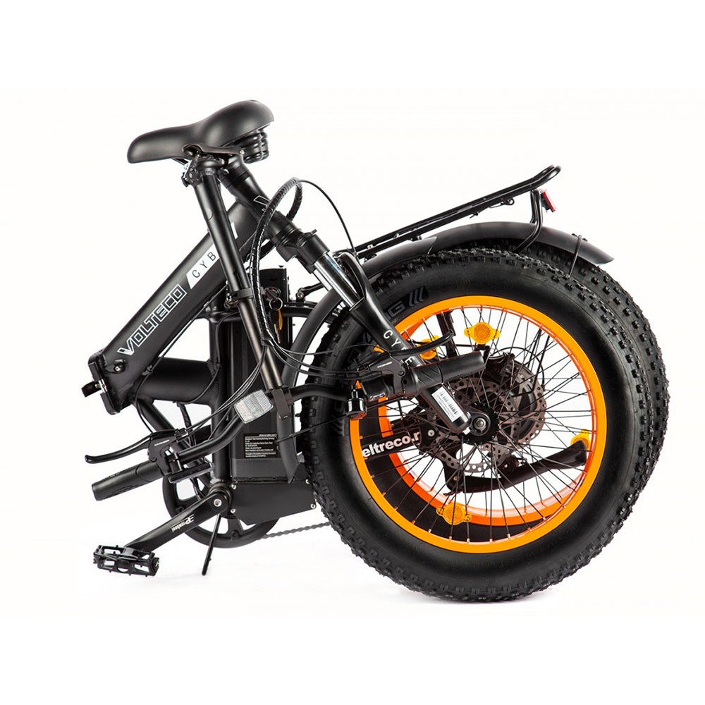 Электровелосипед электрофэтбайк VOLTECO CYBER Черно-оранжевый 4