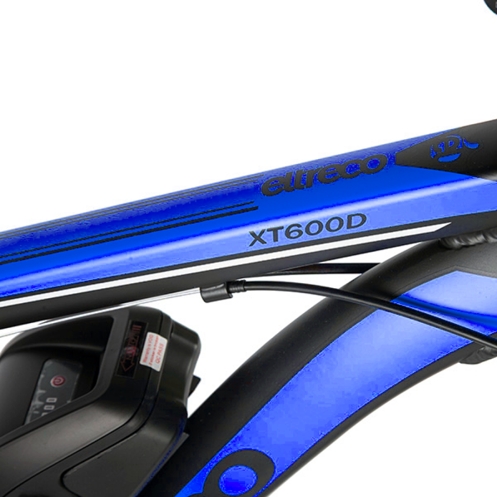 Электровелосипед велогибрид Eltreco XT 600 D черно-синий 6