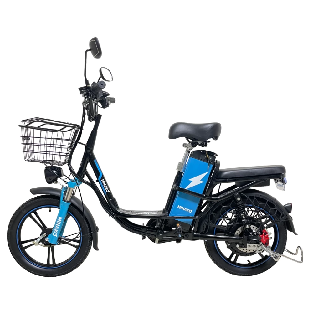 Электровелосипед Minako V8 Pro Black (черный) 500W 60V12Ah, вид сбоку