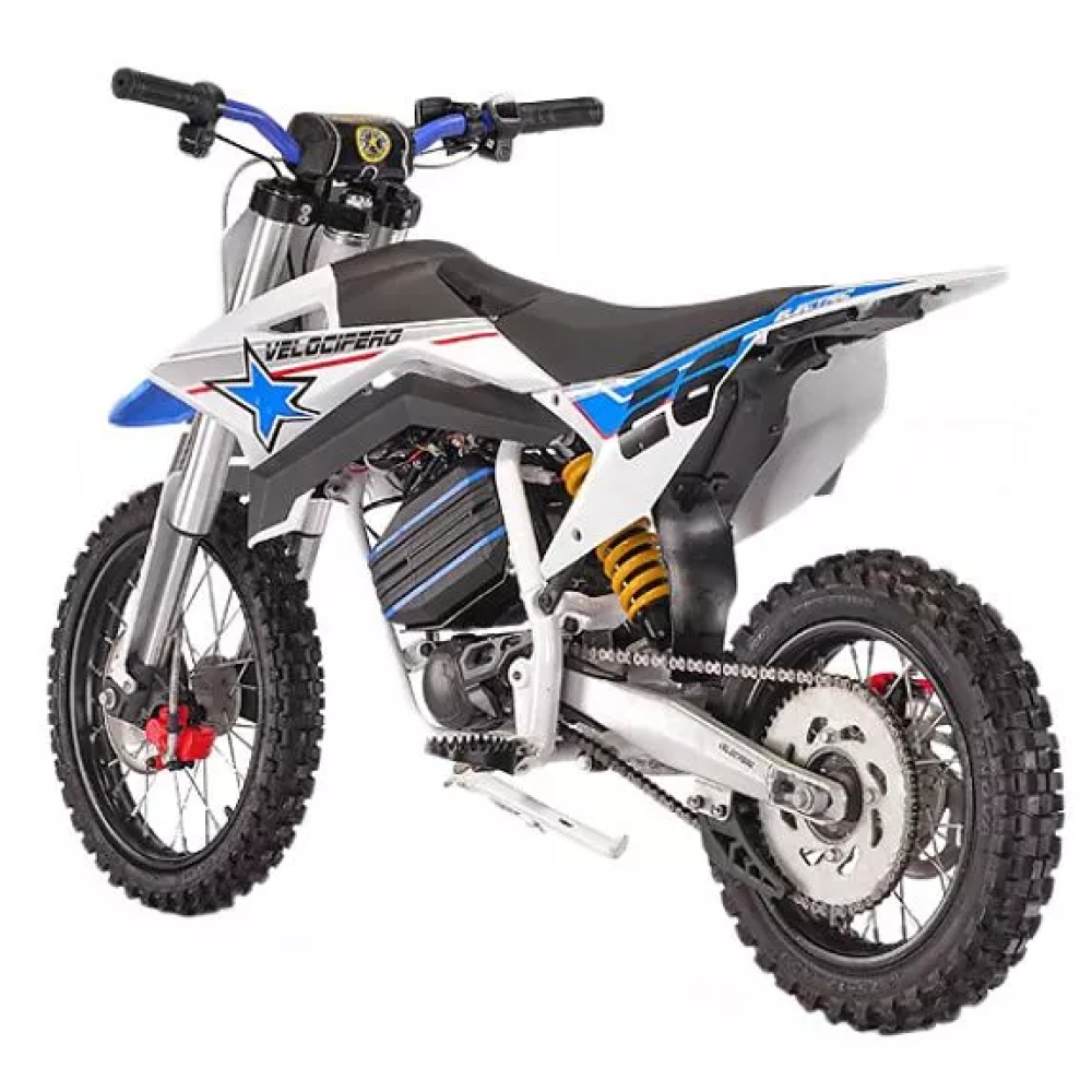 Электромотоцикл детский Velocifero KIDS BIKE 14-12 (1000W) (Blue), вид сзади