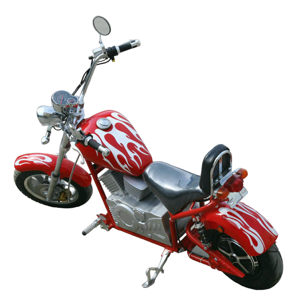 Электромотоцикл GreenCamel Chopper C100, вид сзади